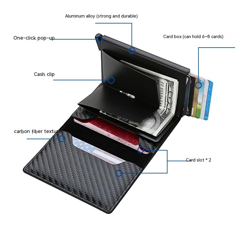 RFID Carbon Fiber Men's Wallet Aluminum Alloy - Thumbnail 13