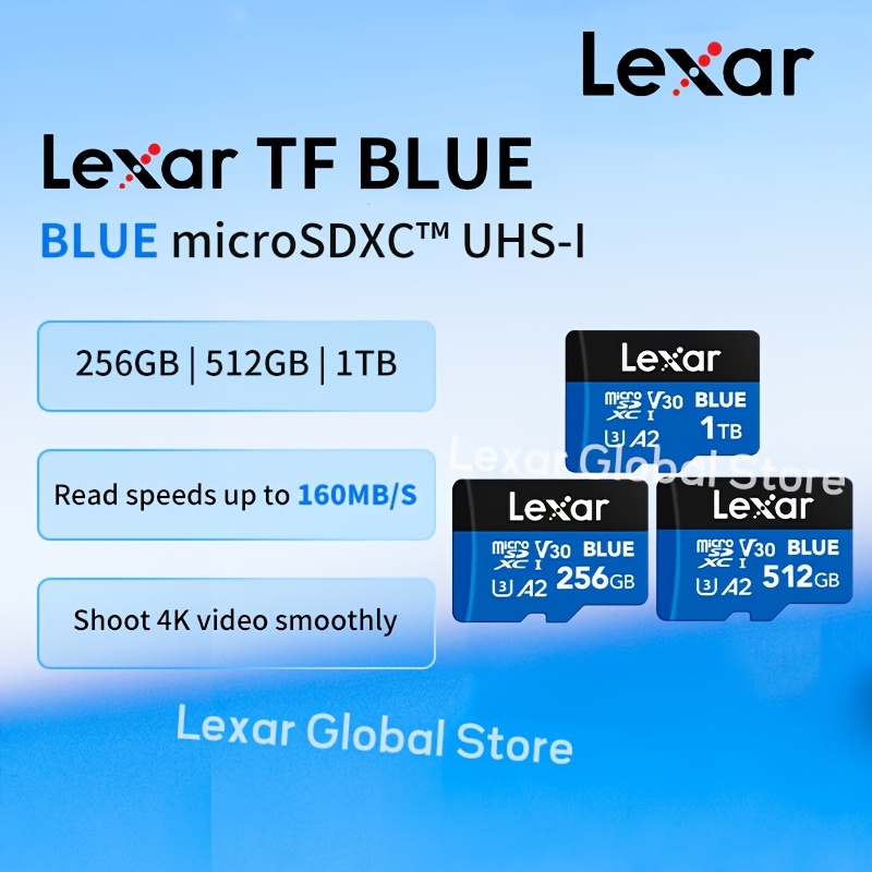 Lexar BLUE New Original Micro SD Card A2 4K V30 U3 1TB Read 160MB/s TF Card for Drone Sport/Camcorder/cell Phone - Thumbnail 5