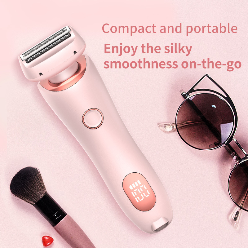 2 In 1 Hair Removal Epilator USB Rechargeable Trimmer Women Body Razor Face Leg Armpit Bikini Hand Pubic Shaver Hair Remover - Thumbnail 2