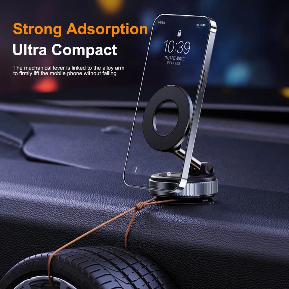 New foldable vacuum adsorption magnetic car phone holder 2025 suction cup dedicated navigation phone holder - Thumbnail 3