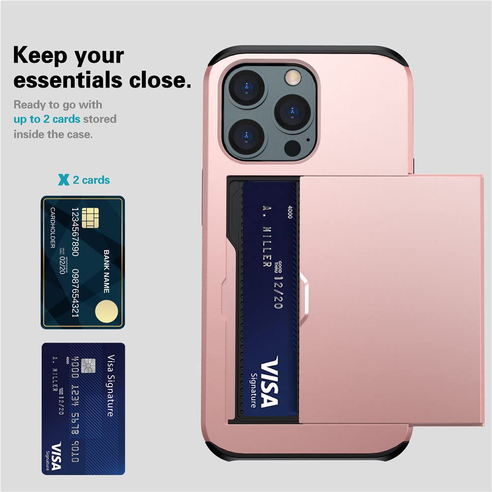 Mobile Phone Case Sliding Cover Card Two-in-one Anti-drop Wallet Protective Wallet Credit Card Holder - Thumbnail 3