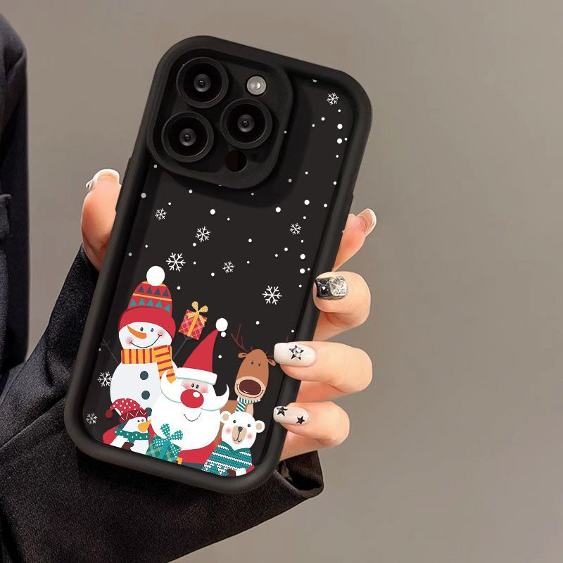 Cute Santa Claus Phone Case Frosted Advanced Christmas Pattern Case For Phone Shockproof Soft Silicone Phone Cover - Thumbnail 7