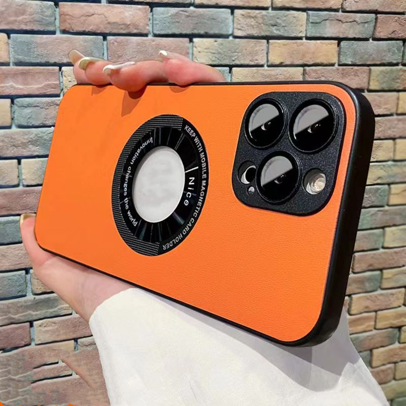 Suitable For IPhone15PRO Phone Case Litchi Grain Leather - Thumbnail 5