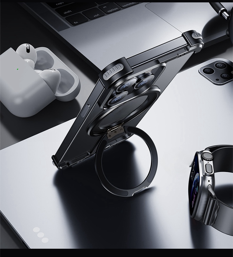 Metal Airbag Anti-fall Shell Phone Case Protective Shock Absorption Aerospace Grade Aluminum Holder Cover - Thumbnail 19