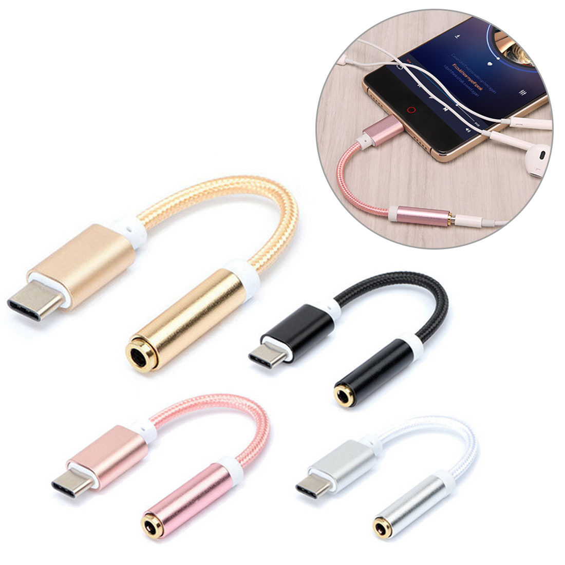 Headphone Audio Conversion Mobile Phone Adapter Cable - Thumbnail 3