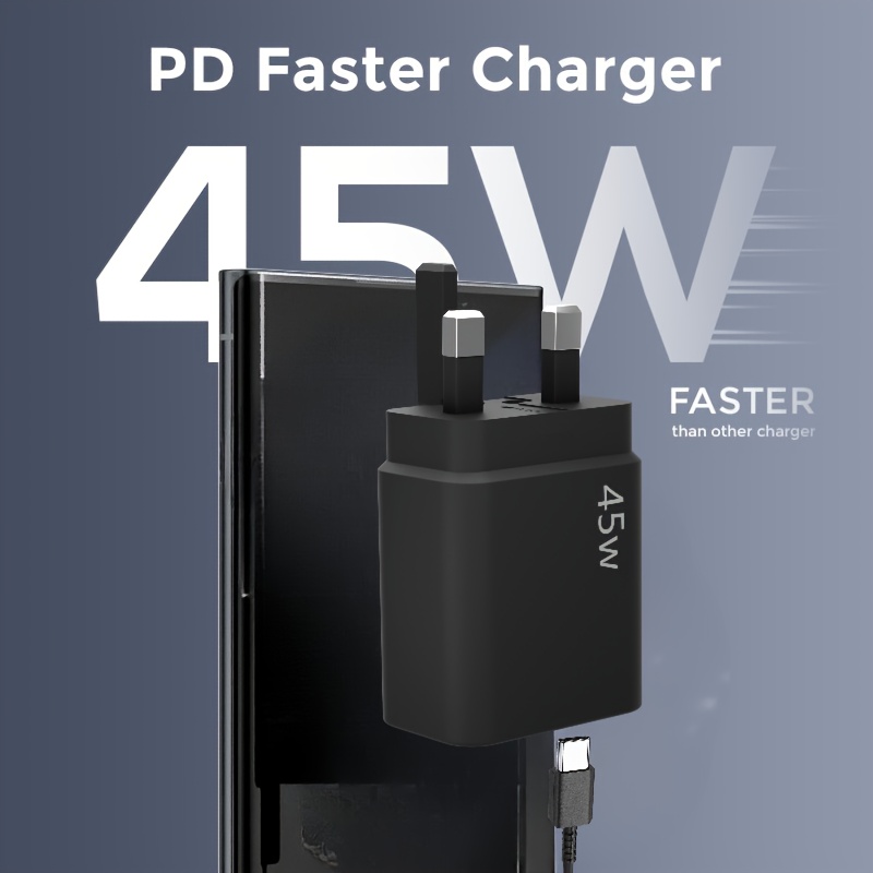 45W Super Fast Charger for S25/S25+/S25 Ultra/S24/S24 Ultra/S23/S23 Ultra/S22/S21/S20/A55/A54/A15/A14, USB C Super Fast Charger with 2m USB Type C Charging Cable and Plug Charge - Thumbnail 2