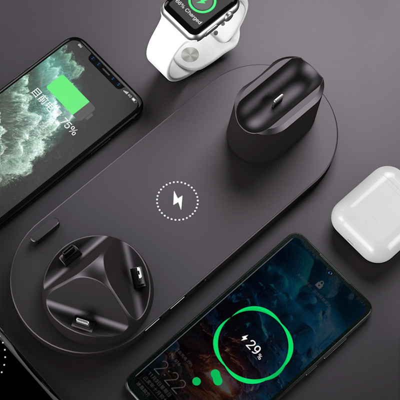 Wireless Charger For IPhone Fast Charger For Phone Fast Charging Pad For Phone Watch 6 In 1 Charging Dock Station - Thumbnail 2