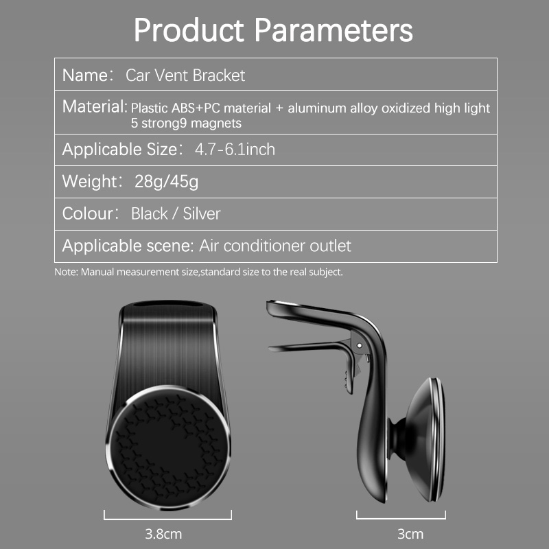 Magnetic Car Phone Holder Air Vent Magnet Mount Smartphone Phone Holder Car Rotation Bracket - Thumbnail 2