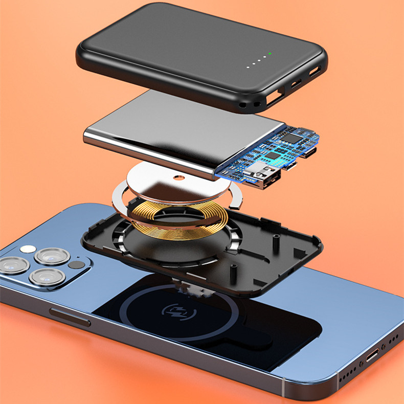 Mini Fast Charging Magnetic Wireless Power Bank 5000 MAh Portable - Thumbnail 8