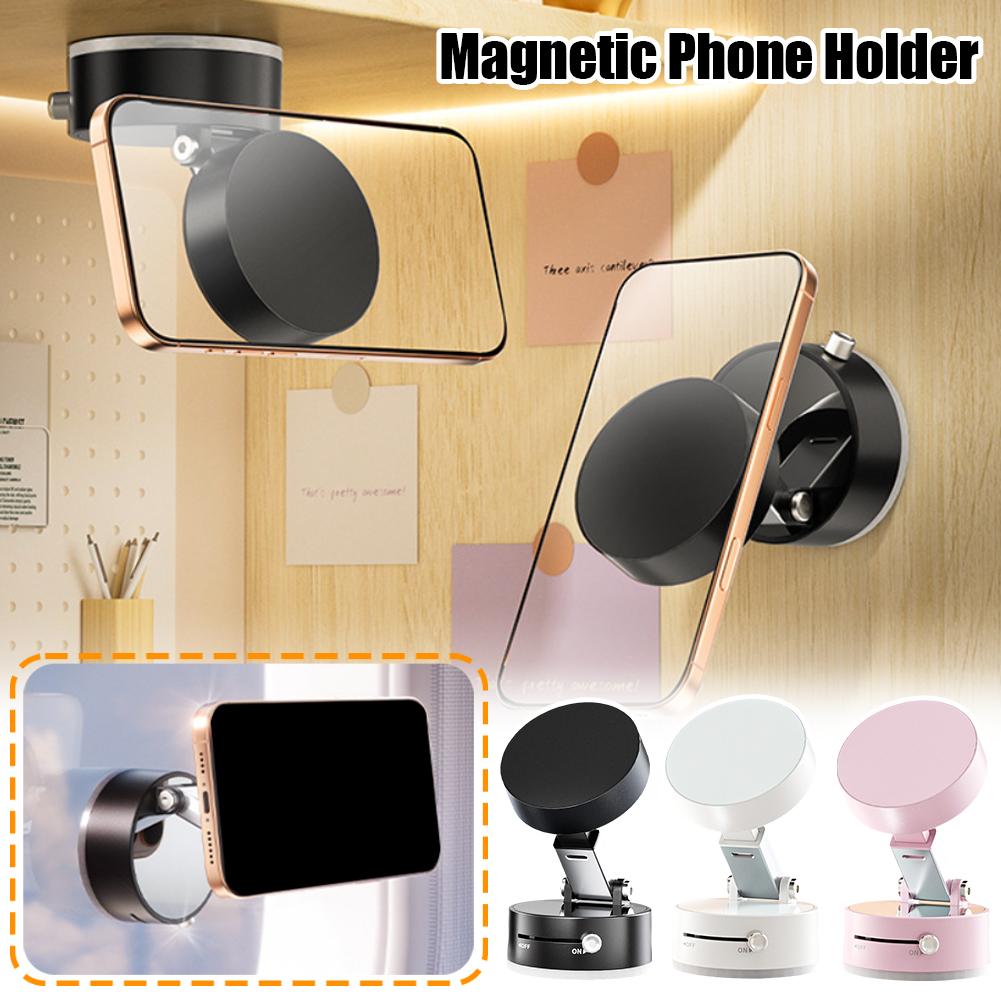 Foldable Magnetic Vacuum Car Phone Holder Foldable Suction Cup With Suction Cup Hands-Free Navigation For Smart Phone - Thumbnail 2