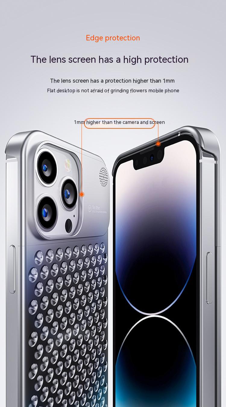 Aluminum Alloy Phone Case For 14 13 Pro Max Plus Hollow Heat Dissipation Anti-fall Full Body Shockproof Phone Cover - Thumbnail 18