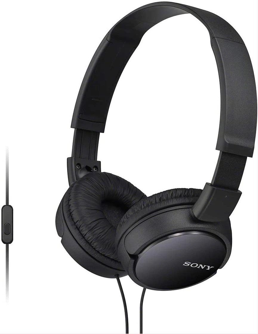 Sony ZX Series Wired On-Ear Headphones with Mic, Black MDR-ZX110AP - Thumbnail 2