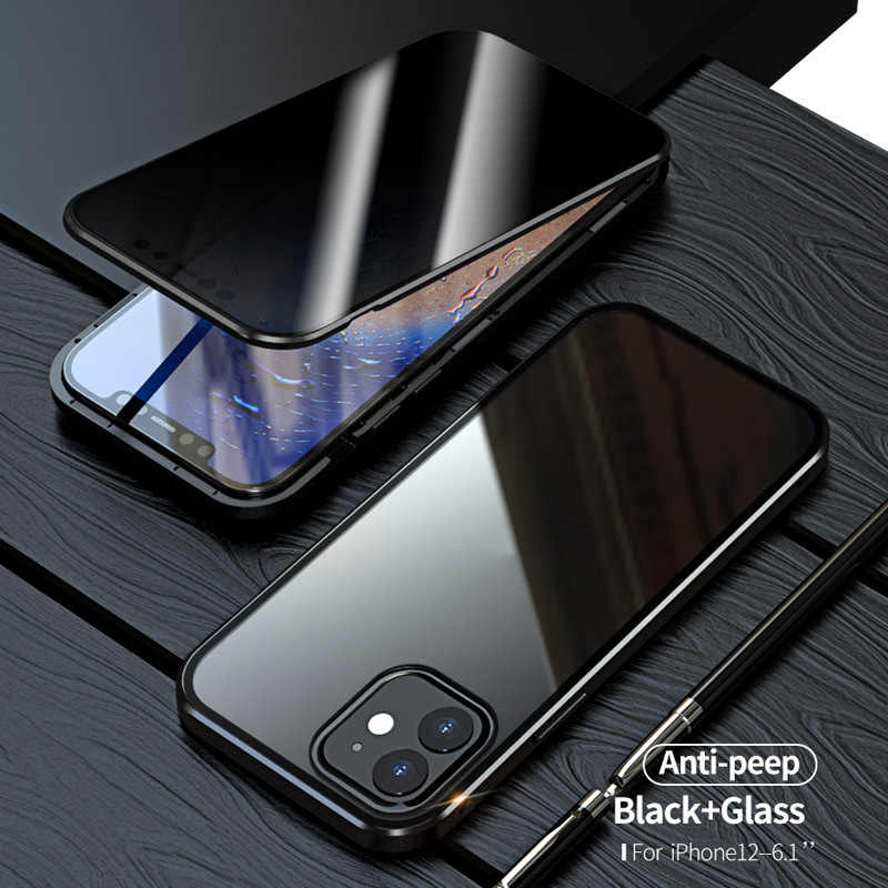 Magnetic Privacy Glass Case Anti-Spy 360 Protective - Thumbnail 3