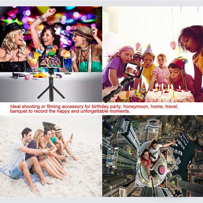 Compatible with Apple, Tripod Selfie Stick Mobile Universal Live Triangle Bracket One Bluetooth Selfie Artifact - Thumbnail 5