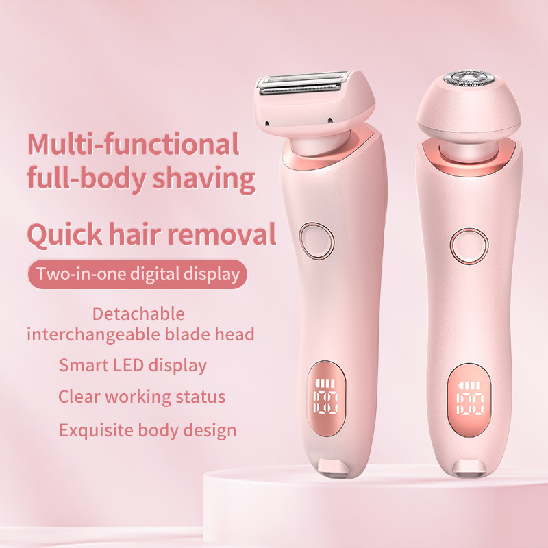 2 In 1 Hair Removal Epilator USB Rechargeable Trimmer Women Body Razor Face Leg Armpit Bikini Hand Pubic Shaver Hair Remover - Thumbnail 3