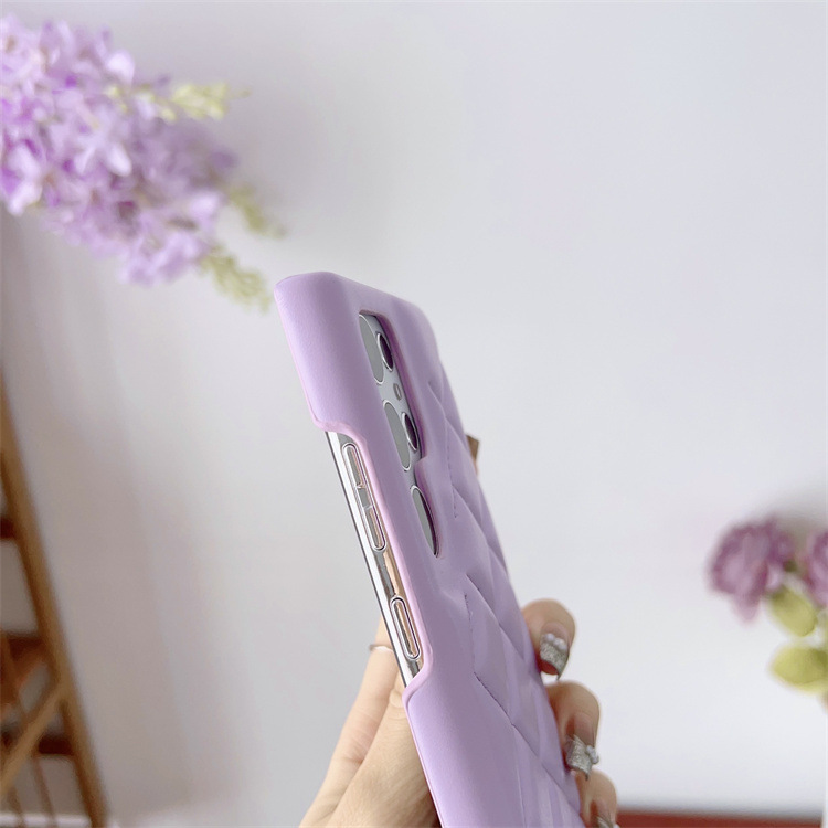 Diamond Plaid Phone Case Leather Phone Protective Case - Thumbnail 3