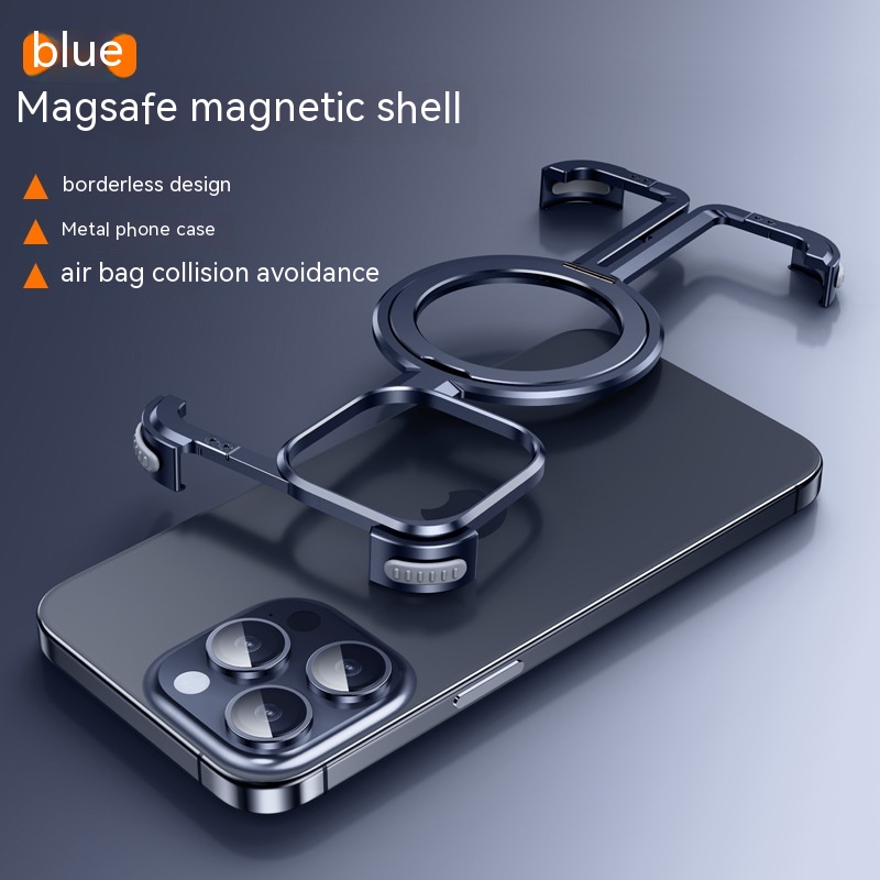 Metal Airbag Anti-fall Shell Phone Case Protective Shock Absorption Aerospace Grade Aluminum Holder Cover - Thumbnail 5