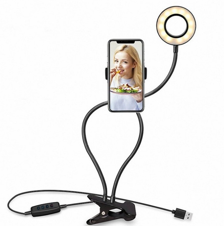 LED Selfie Ring Light for Live Adjustable Makeup Light-8cm Stan - Thumbnail 3