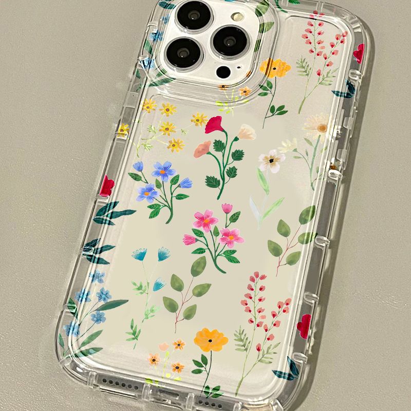Floral Transparent All-inclusive Space Phone Case - Thumbnail 7