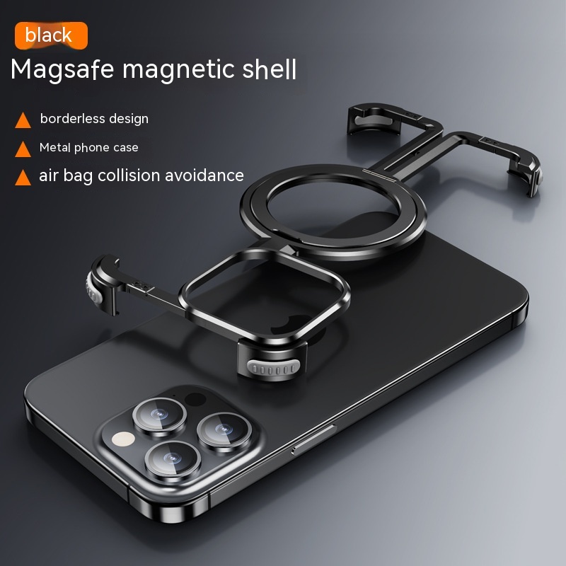 Metal Airbag Anti-fall Shell Phone Case Protective Shock Absorption Aerospace Grade Aluminum Holder Cover - Thumbnail 2