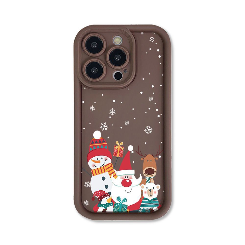 Cute Santa Claus Phone Case Frosted Advanced Christmas Pattern Case For Phone Shockproof Soft Silicone Phone Cover - Thumbnail 5
