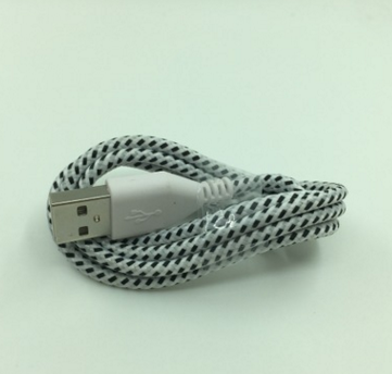 Nylon Braided Micro USB Cable Data Sync USB Charger Cable - Thumbnail 3