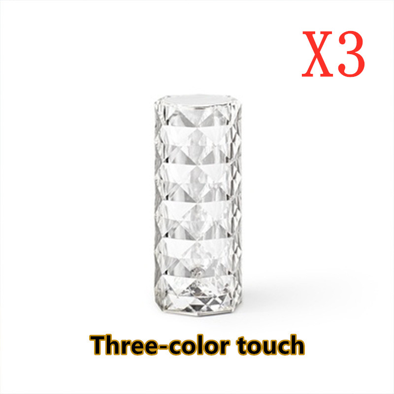 Nordic Crystal Lamp USB Table Lamps Bedroom Touch Dimming Atmosphere Diamond Night Light Rose Projector Lamp Decor - Thumbnail 9