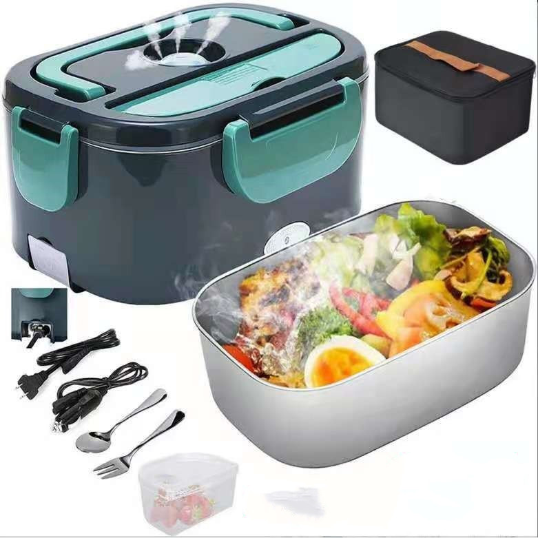 Insulated Lunch Box Large Capacity Heated Electric Lunch Box Stainless Steel Car Bento Box - Thumbnail 13