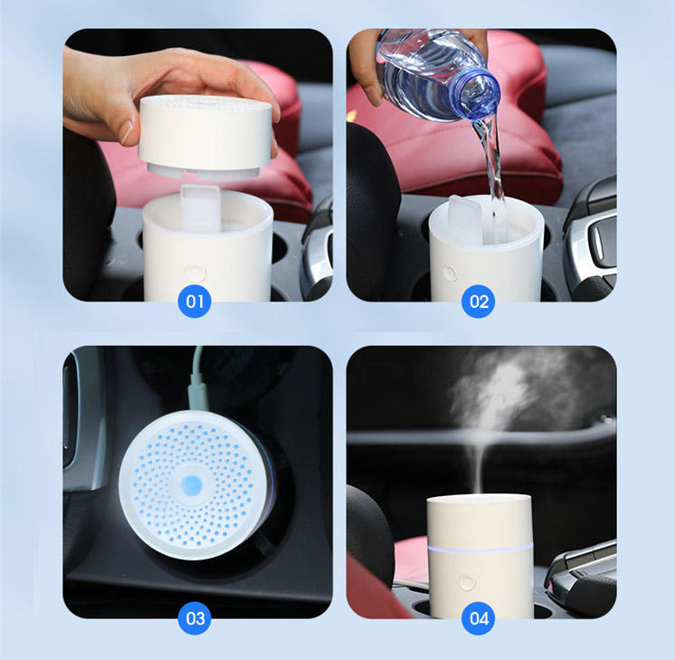 Dropshipping Car Diffuser Aroma Ultrasonic Water Mist Humidifier Lighting Oils Diffuser Car Aroma Diffuer Humidifier - Thumbnail 4