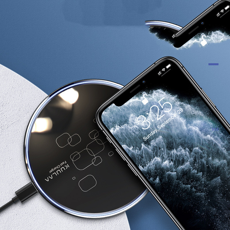 Wireless Charger Desktop Disc Ultra-thin Fast Charge Mobile Phone Wireless Charger - Thumbnail 2
