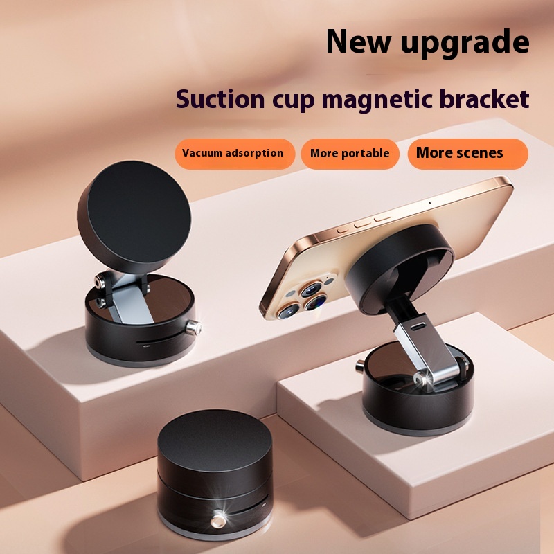 Foldable Magnetic Vacuum Car Phone Holder Foldable Suction Cup With Suction Cup Hands-Free Navigation For Smart Phone - Thumbnail 3