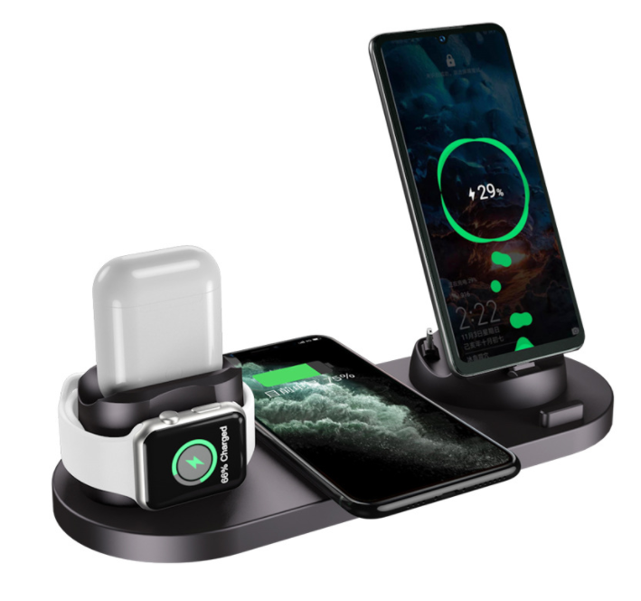 Wireless Charger For IPhone Fast Charger For Phone Fast Charging Pad For Phone Watch 6 In 1 Charging Dock Station - Thumbnail 8