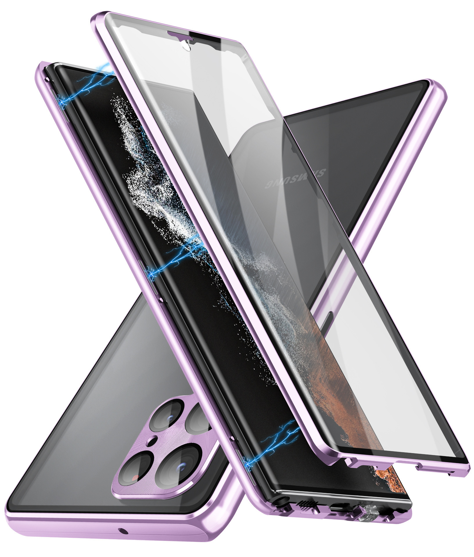 Applicable To S24Ultra Peep-proof Magnetic Mirror Universal Magnetic King Phone Case - Thumbnail 5