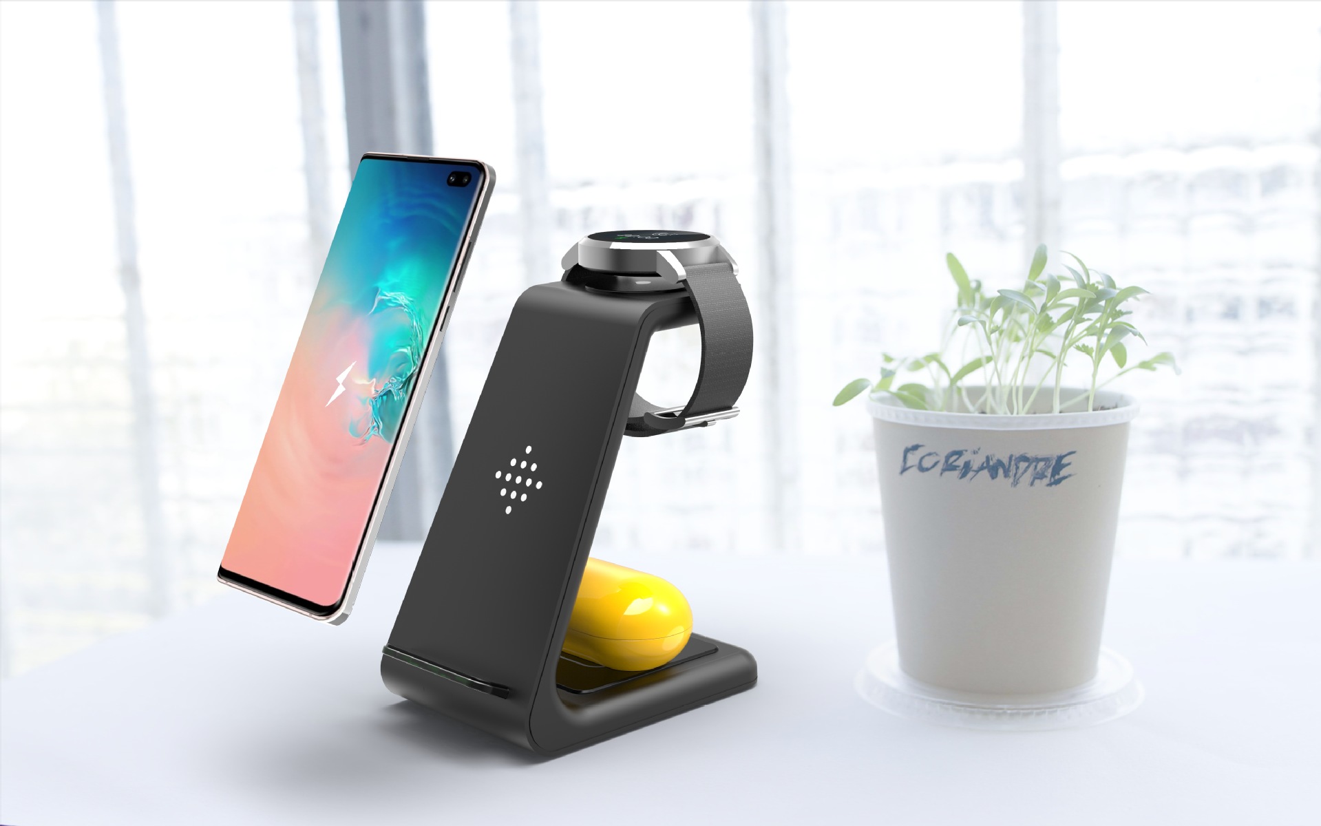 3 In 1 Fast Charging Station Wireless Charger Stand Wireless Quick Charge Dock For Phone Holder - Thumbnail 3