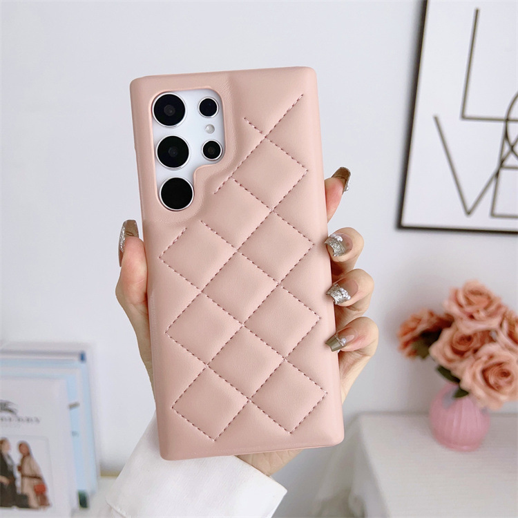 Diamond Plaid Phone Case Leather Phone Protective Case - Thumbnail 9