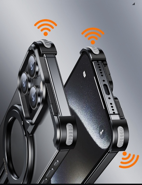 Metal Airbag Anti-fall Shell Phone Case Protective Shock Absorption Aerospace Grade Aluminum Holder Cover - Thumbnail 12