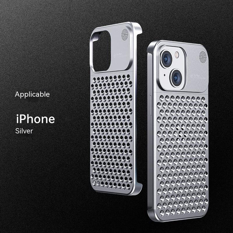 Aluminum Alloy Phone Case For 14 13 Pro Max Plus Hollow Heat Dissipation Anti-fall Full Body Shockproof Phone Cover - Thumbnail 11