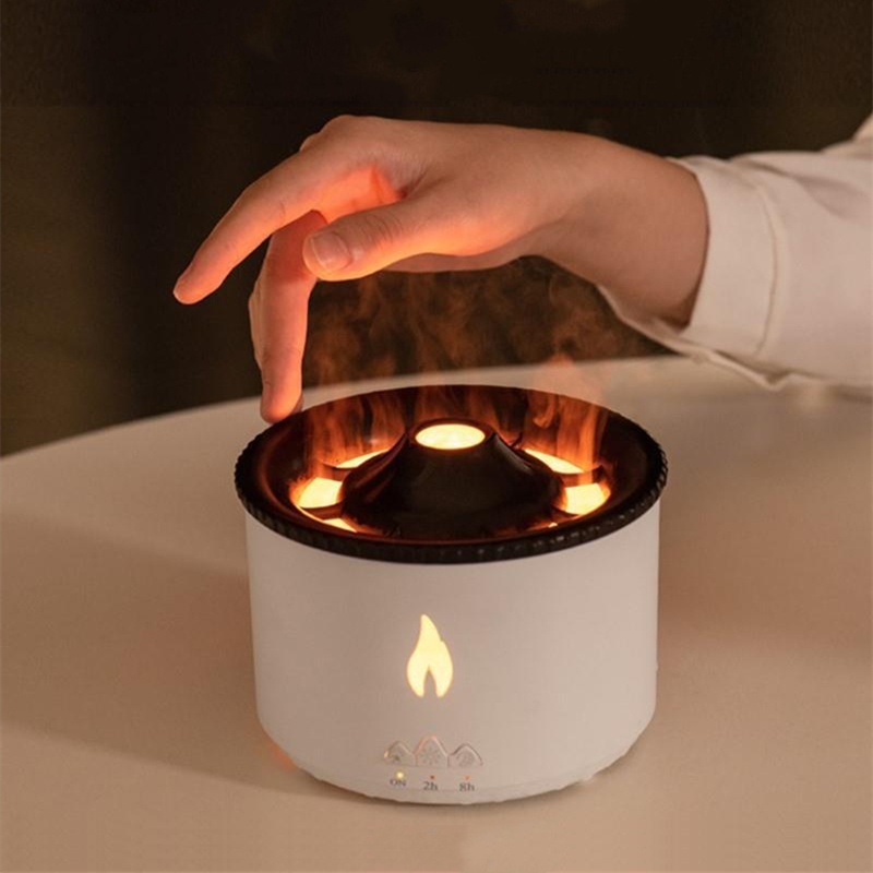 New Creative Ultrasonic Essential Oil Humidifier Volcano Aromatherapy Machine Spray Jellyfish Air Flame Humidifier Diffuser - Thumbnail 6