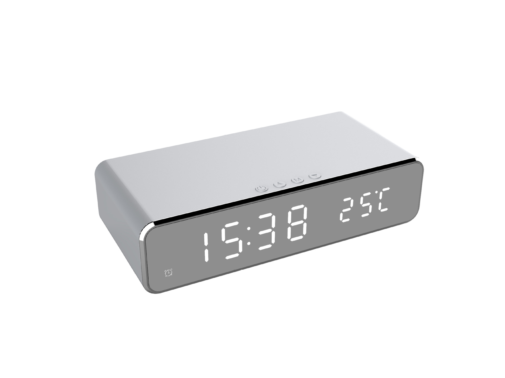 LED Electric Alarm Clock With Wireless Charger Desktop Digital Despertador Thermometer Clock HD Mirror Clock Watch Table Decor - Thumbnail 6