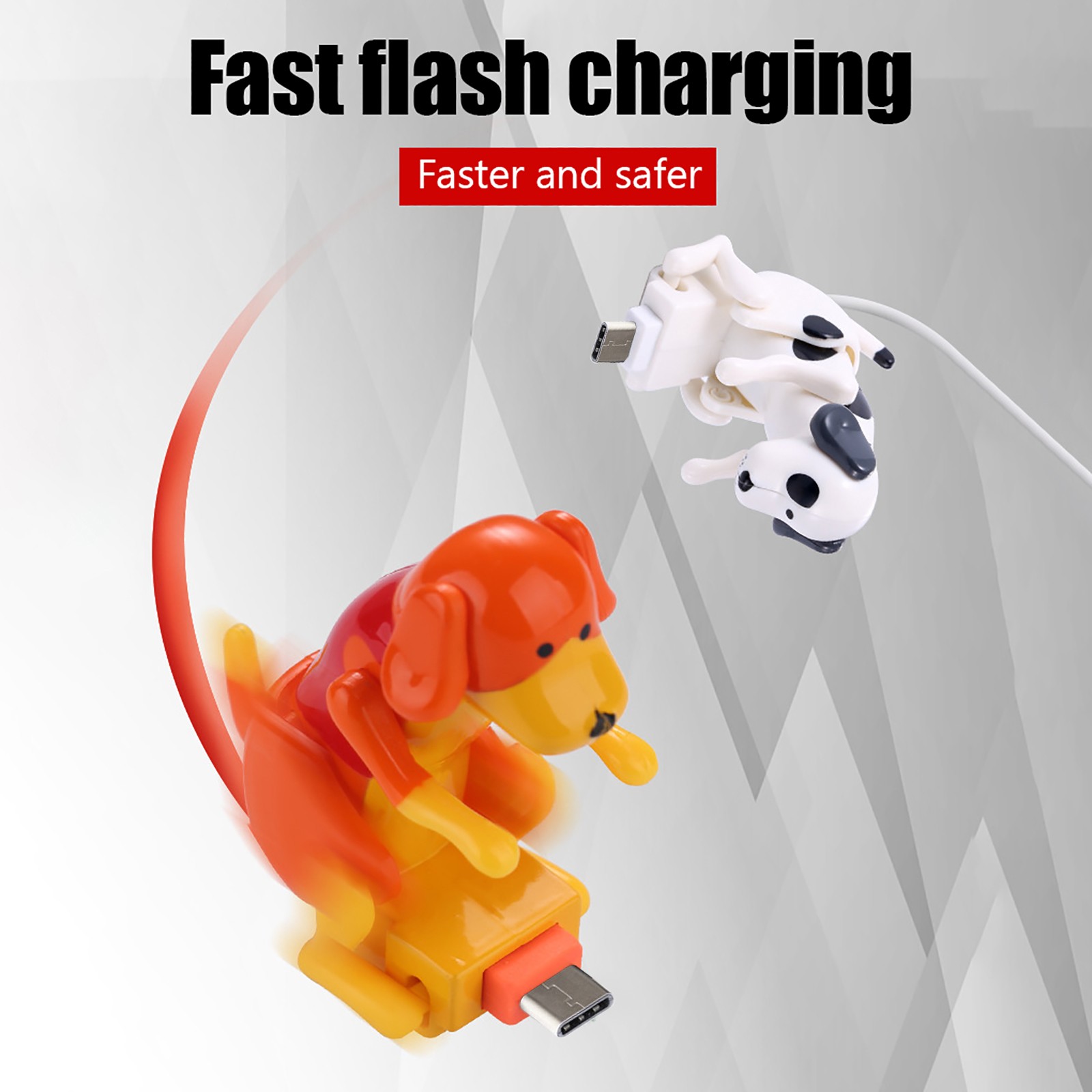 Cute Rogue Dog Data Cable Type C For Android Sport Dog Mobile Puppy Data Cable Phone Charging Cable