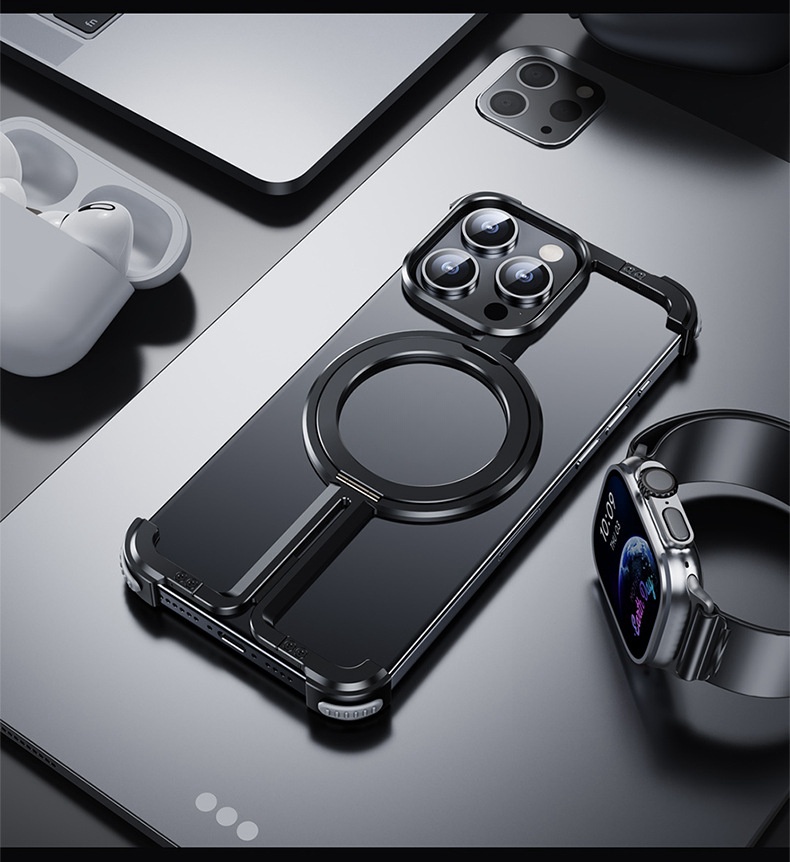 Metal Airbag Anti-fall Shell Phone Case Protective Shock Absorption Aerospace Grade Aluminum Holder Cover - Thumbnail 18