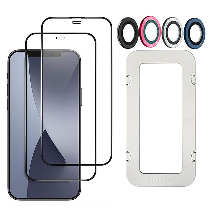 Compatible With Tempered Glass Screen Protector For 11 Pro Max 12 Mini 11Pro 12Pro XS X XR 7 8 Plus 6 6S SE 5S Protection Film - Thumbnail 2