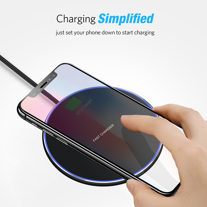 15W Fast Wireless Charger Disc Wireless Charging Base - Thumbnail 5