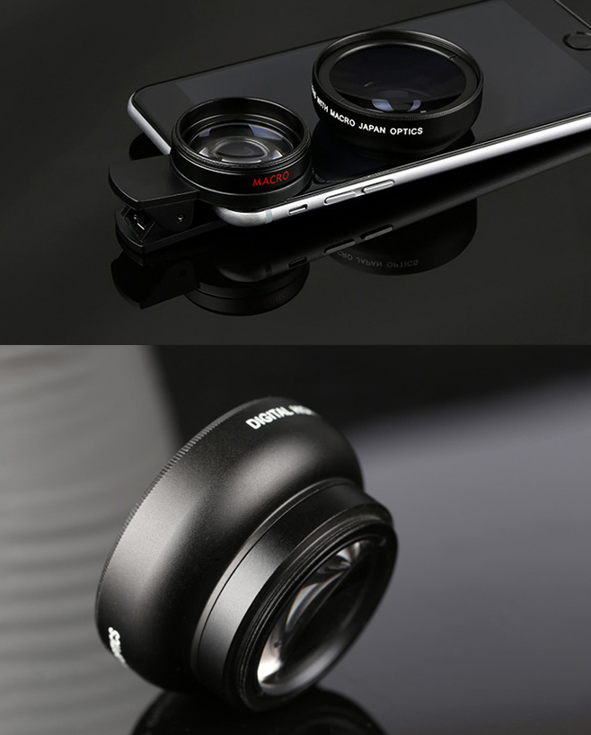 Mobile phone lens 0.45Xwide angle 12.5 times the macro external lens photography camera universal HD Combo - Thumbnail 2