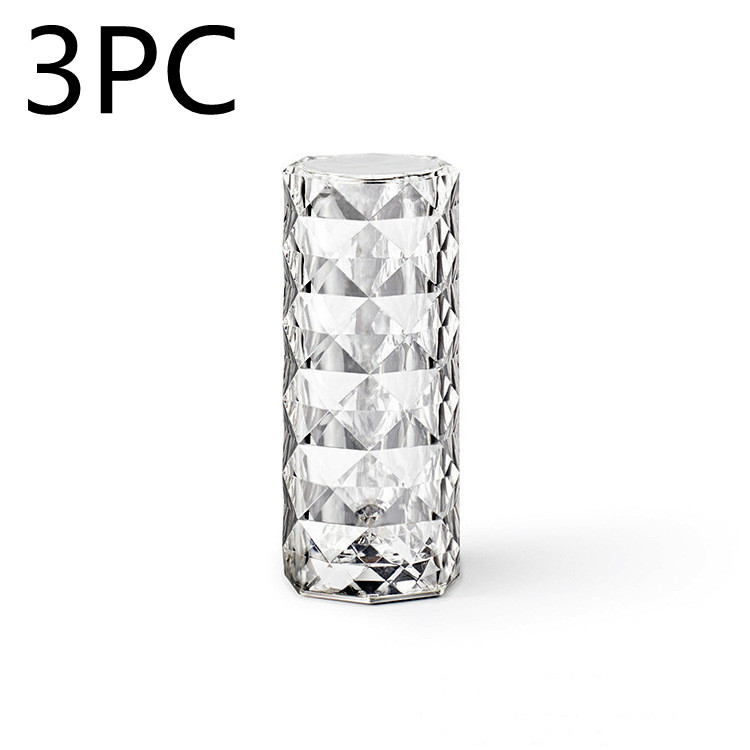 Nordic Crystal Lamp USB Table Lamps Bedroom Touch Dimming Atmosphere Diamond Night Light Rose Projector Lamp Decor - Thumbnail 12