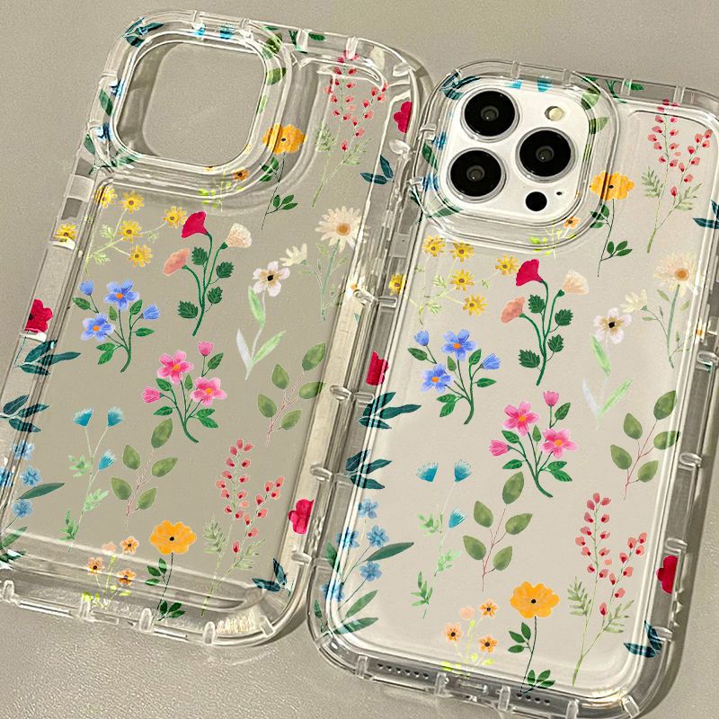 Floral Transparent All-inclusive Space Phone Case - Thumbnail 2