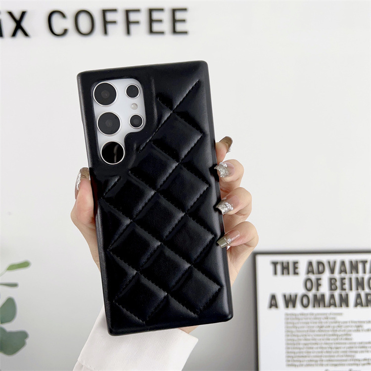 Diamond Plaid Phone Case Leather Phone Protective Case - Thumbnail 6
