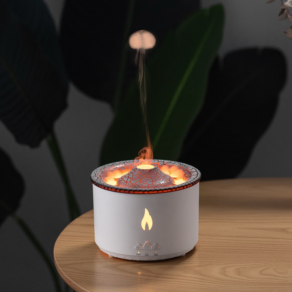 New Creative Ultrasonic Essential Oil Humidifier Volcano Aromatherapy Machine Spray Jellyfish Air Flame Humidifier Diffuser - Thumbnail 10