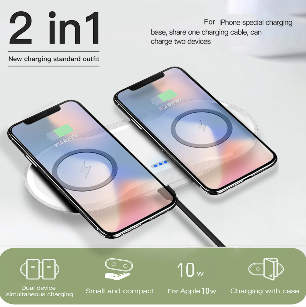 Wireless Charger Dual Mobile Phone Charger - Thumbnail 4