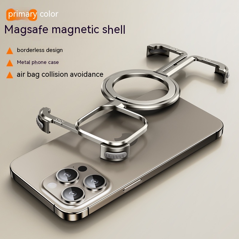 Metal Airbag Anti-fall Shell Phone Case Protective Shock Absorption Aerospace Grade Aluminum Holder Cover - Thumbnail 3
